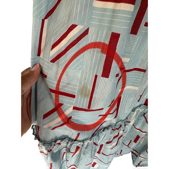 Tuckernuck Blue Red White Rory‎ Smocked Flutter Sleeve Midi Dress Size Medium - Picture 4 of 10